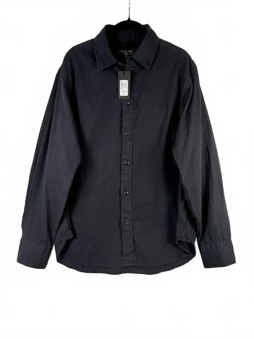 NEW‎ Rag & Bone Men's Griffin Long Sleeve Button Up Shirt Black Size S